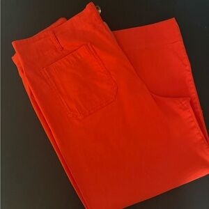 The Collette Wide Leg Cropped Trousers by Maeve in Vibrant Orange